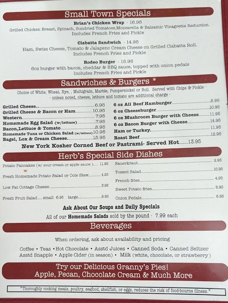 Herb's Country Deli & Restaurant Menu image 4